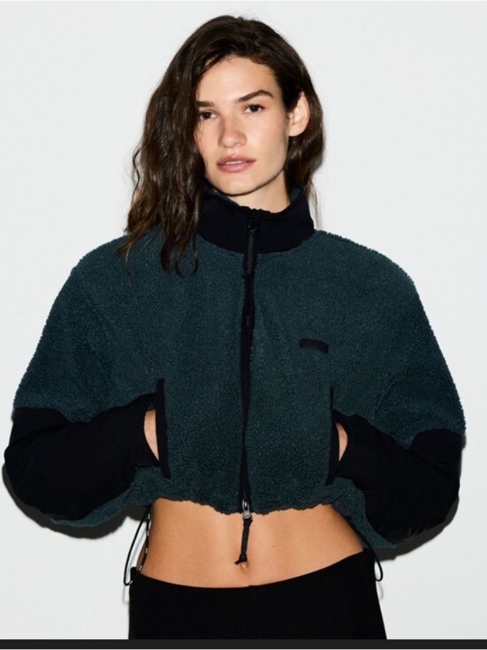 SKIMS Teddy Cropped Zip-Up Jacket